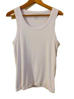 French Laundry Seamless Scoop Neck Tank White Modal Blend L/XL Double Thick
